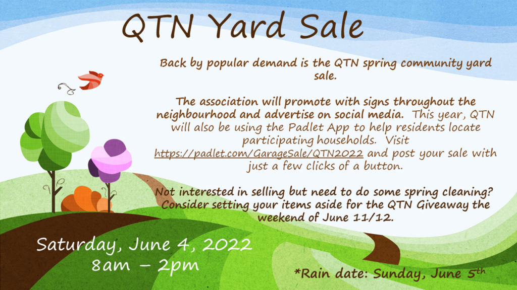 QTN Community Yard Sale (June 4th) | QTN Community Association